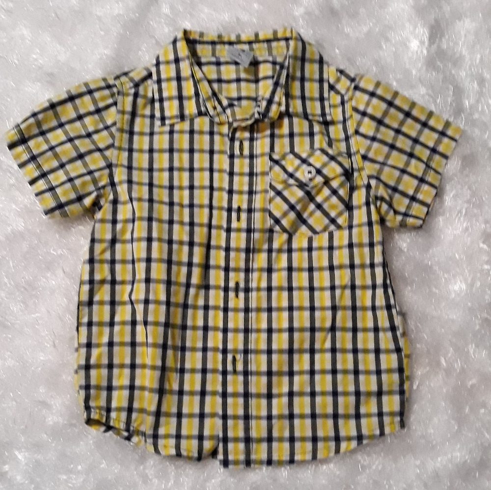 Yellow plaid toddler shirt